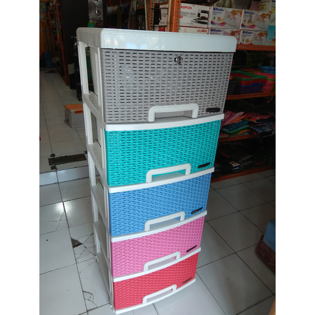 Lemari Plastik Laci Napolly Susun 5 Contan 5