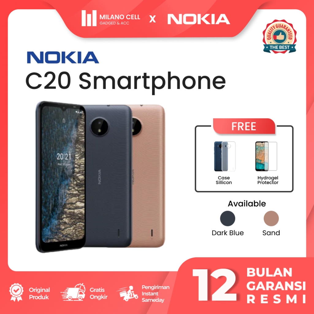 Nokia C20 2/16GB | Android 11 | Unisoc SC9863A | Garansi resmi