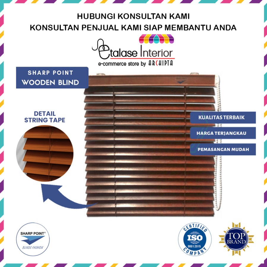 Sharp Point -  Wooden Blind Gorden Jendela Tirai Kayu Tropical