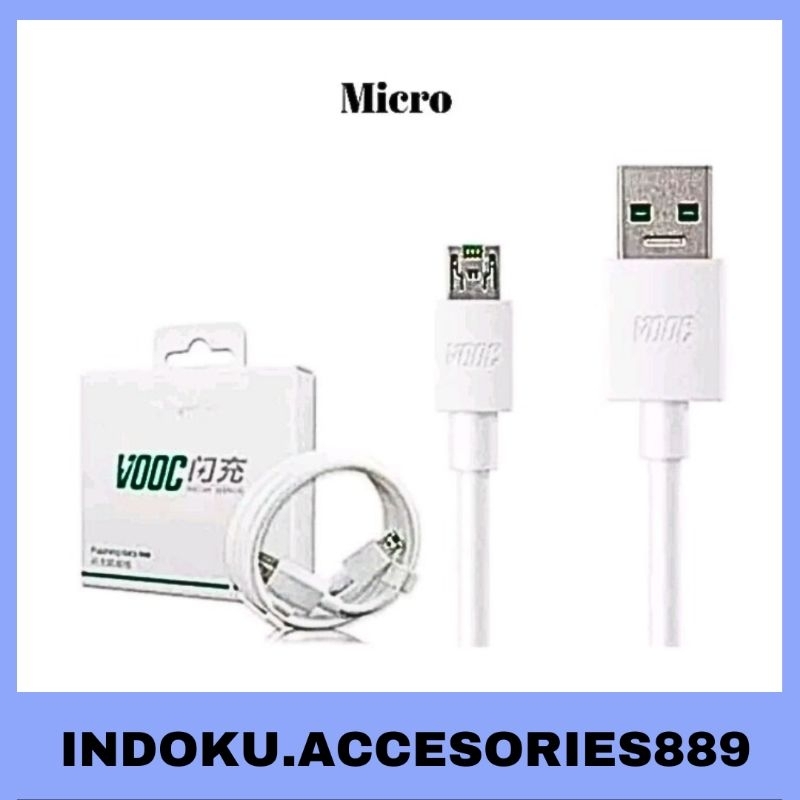 Kabel Data Oppo R15 Vooc Fast Charging Micro dan Tipe C Original 100%