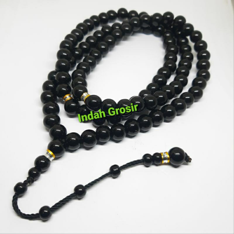 Tasbih batu black onex 10mm 99butir pembatas combinasi