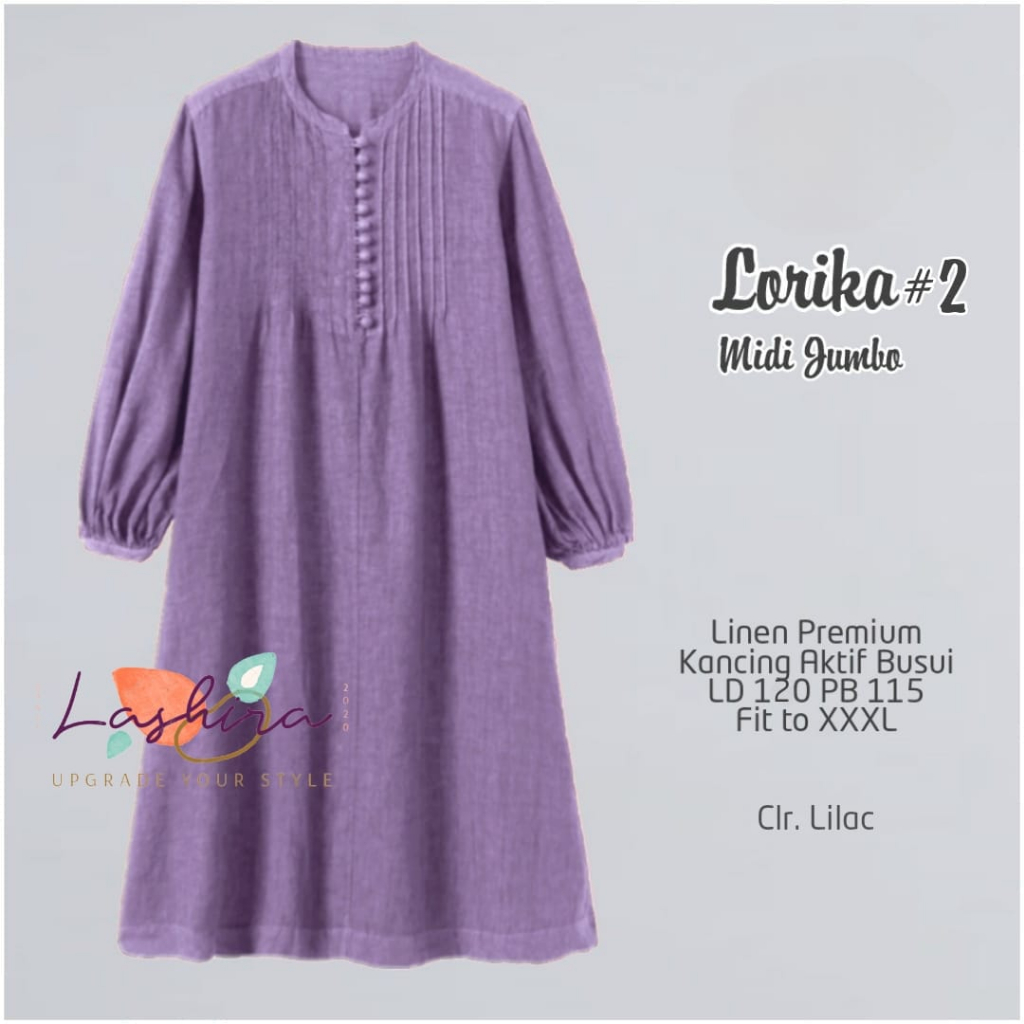 lorika midi jumbo dress dres pakaian baju gamis longdress syari katun adem polos ld 140 xxxxl bigsiz