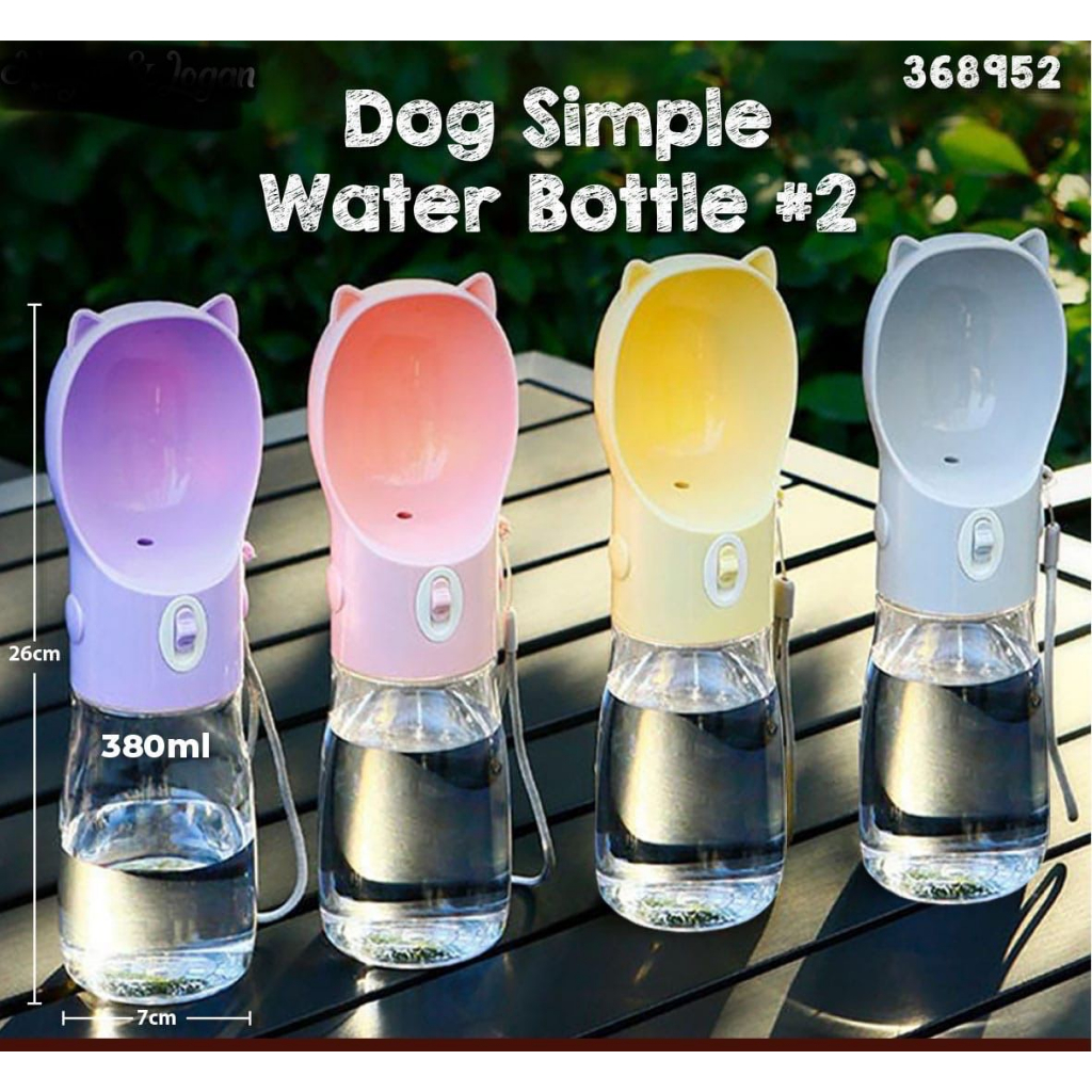 PET WATER BOTTLE minum portable travel pet drinking water380ml HQ