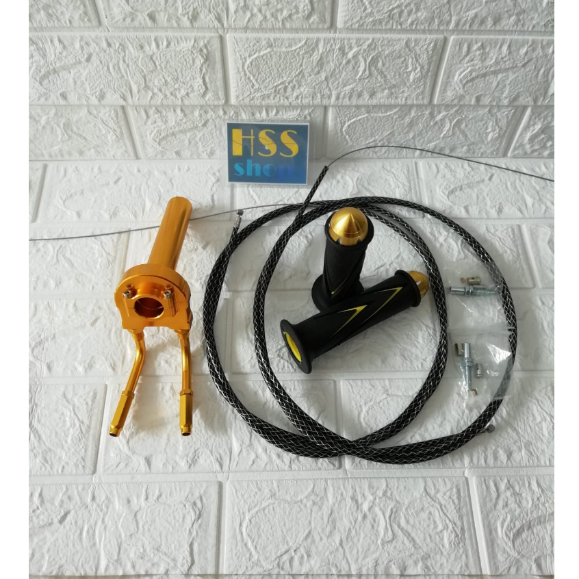 Paket Gas Spontan 2 Kabel + Handgrip Jalu Cnc = Beat Esp,  Mio M3, Scoopy Esp, Mio J, Vario 110 Led 