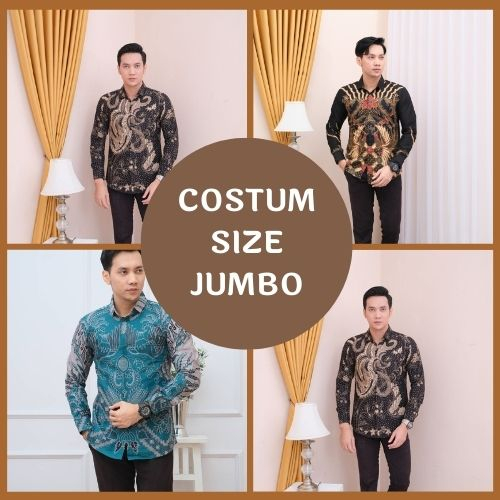 COSTUM UKURAN JUMBO BATIK PRIA LENGAN PANJANG/PENDEK