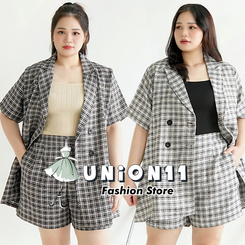 UNION11 - SET BLAZER WANITA JUMBO / STELAN WANITA JUMBO / STELAN BIG SIZE XXXL WANITA / SETELAN JUMBO WANITA LD 120 LUKI