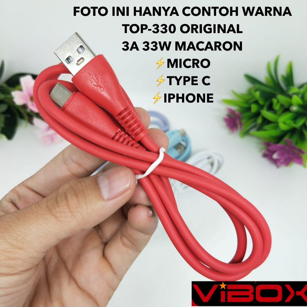 Promo vibox Kabel Data TOP-330 Fast Charging 3A High Quality 33w micro type c ios for android ios smartphone original [minigo]