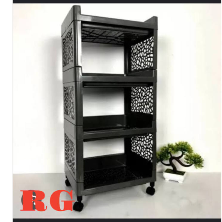 RAK YOYO RAK SERBAGUNA 4 SUSUN 4 RODA LEMARI PELASTIK RUMAH