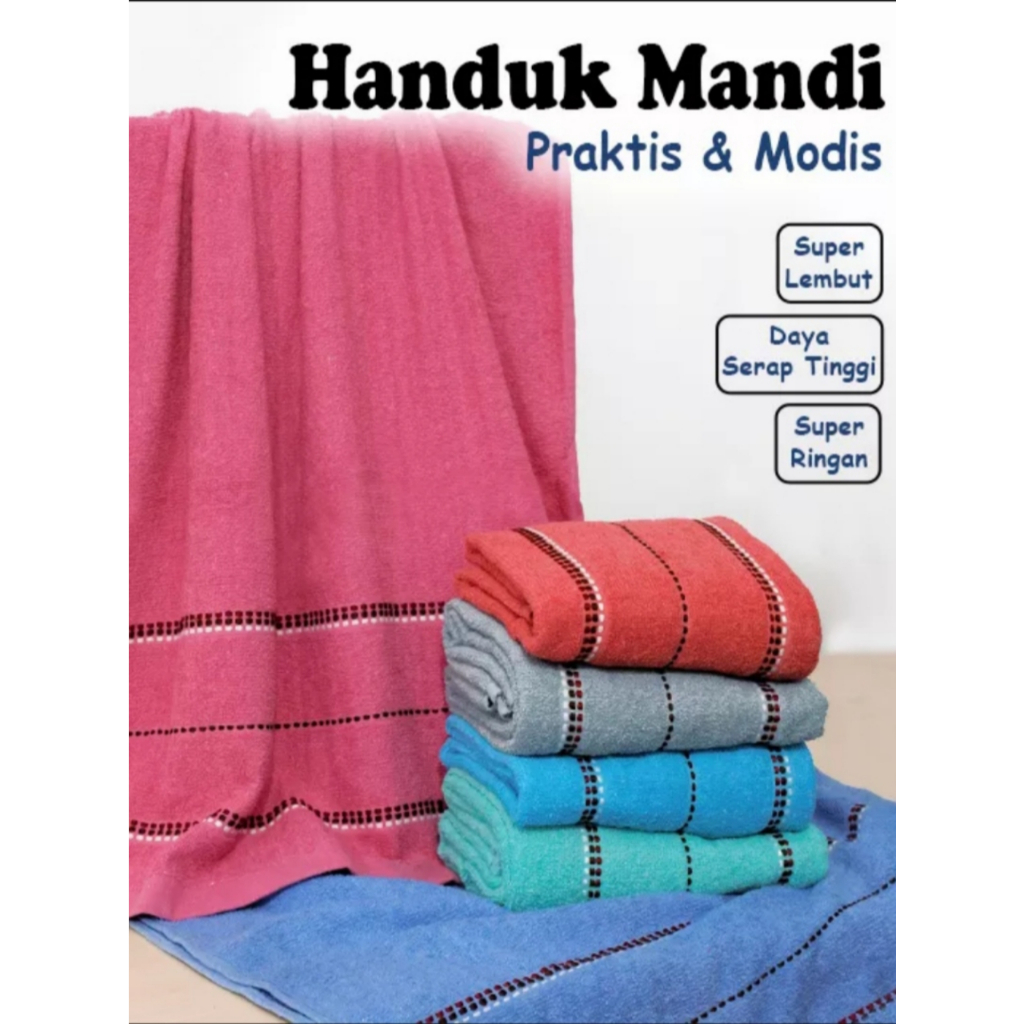 Handuk Jumbo Dewasa Tebal Menyerap Air Ukuran 80x150cm Handuk Mandi Dewasa Quick Dry Microfiber Bulu Garis Lembut Handuk Mandi Dewasa Premium Handuk Polos Hotel Handuk Merah Putih Mutia