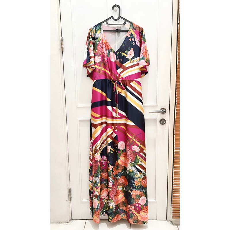 Kaftan by Mango dress maxi panjang flower
