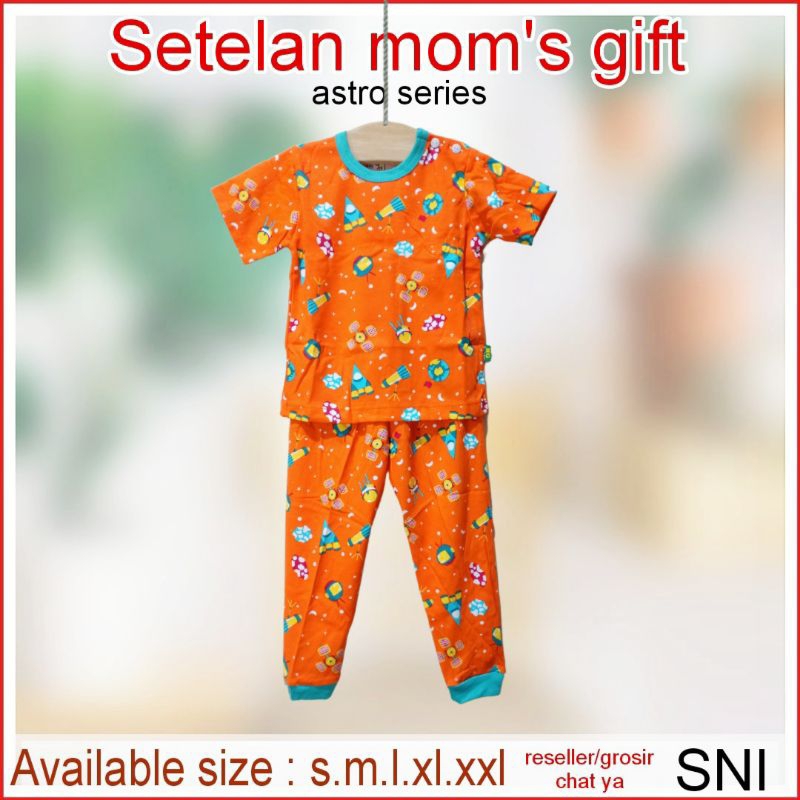 mom's gift setelan anak unisex motif astronot, angkasa,space world / setelan mom gift pendek panjang terbaru / setelan anak cowo cewe