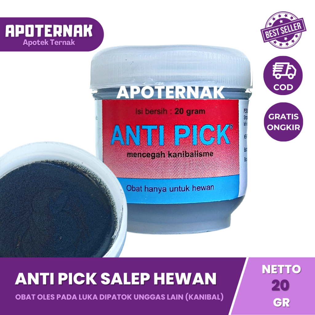 ANTI PICK SALEP 20 Gram | Obat Anti Kanibalisme Unggas Ayam Luka Patok Antipick