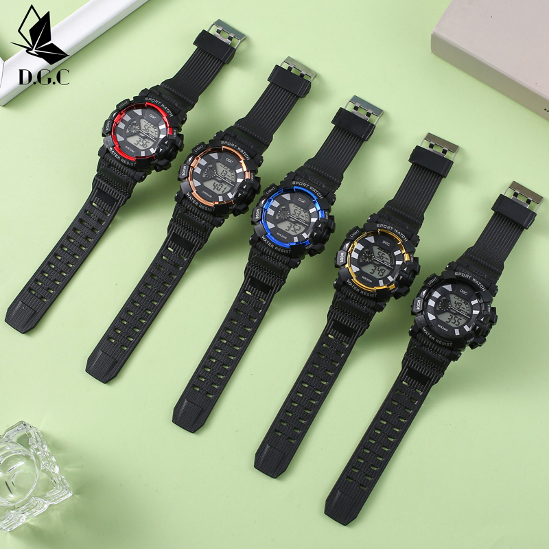 COD Jam Tangan Sport New Rubber Merah Black Time [Cod] Free Pria Digital Fashion Import M197