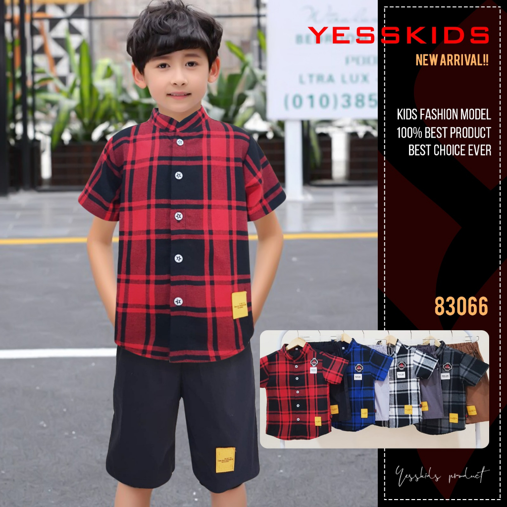 GROSIR 3set Setelan Kemeja YESS KIDS 468 (3-5th)/Setelan Anak YESS KIDS/Setelan Anak Premium