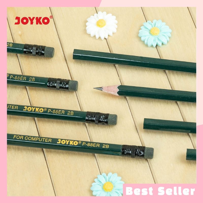 

Pensil Kayu Joyko P-88ER 2B 1 Pack Isi 12 Pcs