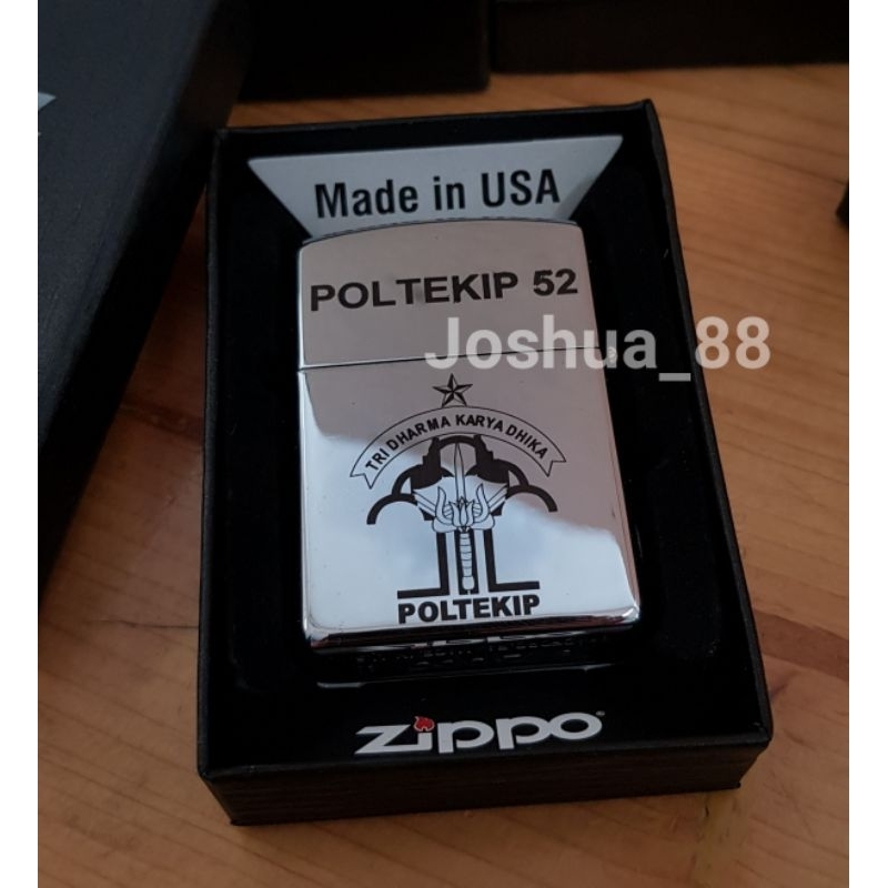 Zippo Korek Api Lighter Custom Ukir Logo Poltekip Bisa Ukir Logo Dan Nama Sendiri