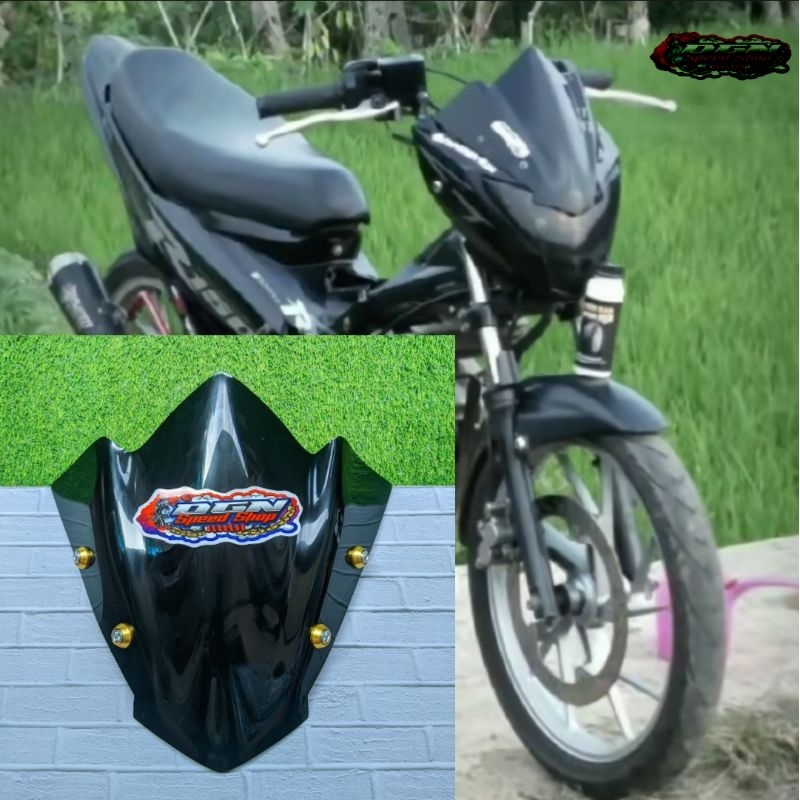 VISOR SATRIA FU FACELIFT MODEL SPLIT LANCIP WINDSHIELD SATRIA FU FACELIFT PLUS BAUT VARIASI