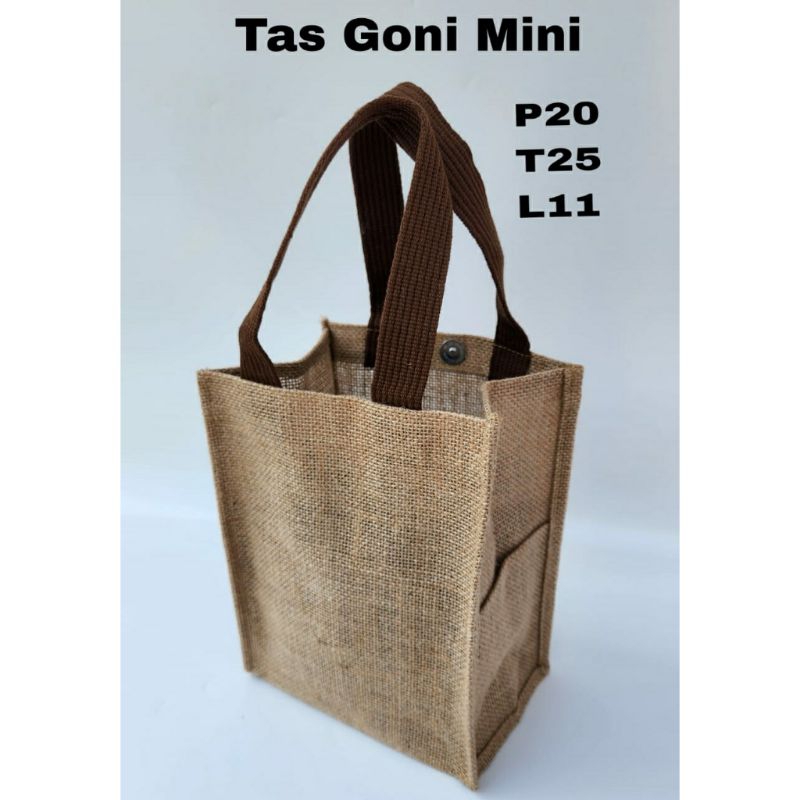 TOTE BAG GONI POLOS MINI Tas Goni Natural Burlap KEKINIAN MURAH