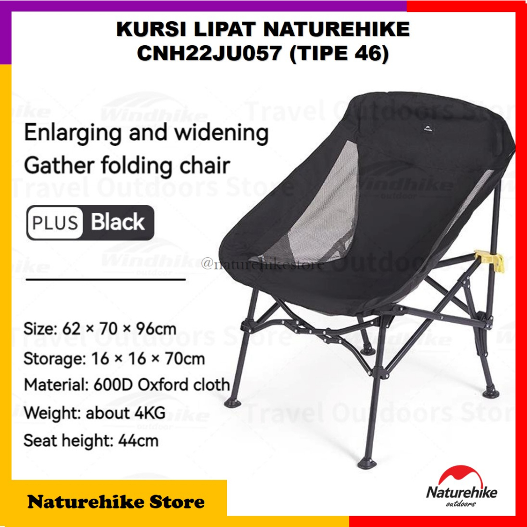 Kursi Lipat Naturehike CNH22JU057 Tipe 46 Folding Chair Outdoor Camping