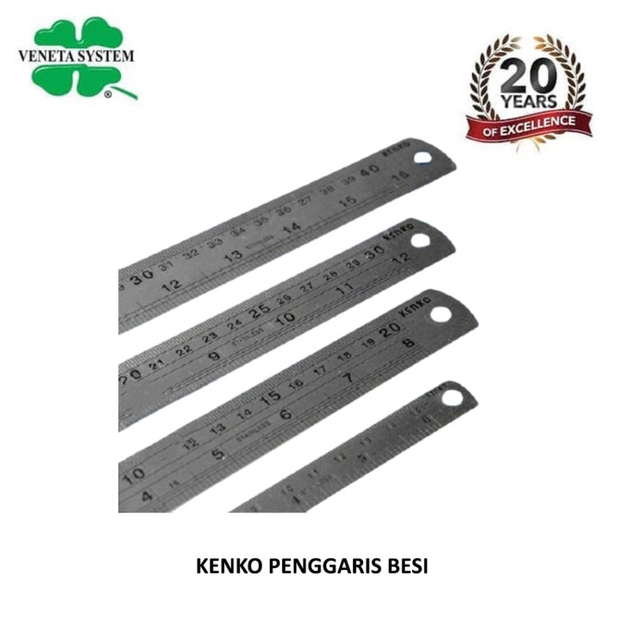 

Penggaris Besi Kenko 15 cm / 20 cm / 30 cm / 50 cm / Stainless Steel - 20 cm