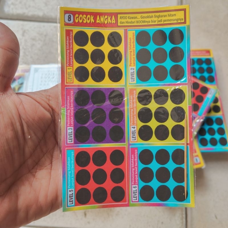 25 pcs mainan gosok Zonk 19x14 cm gosok angka dan buah