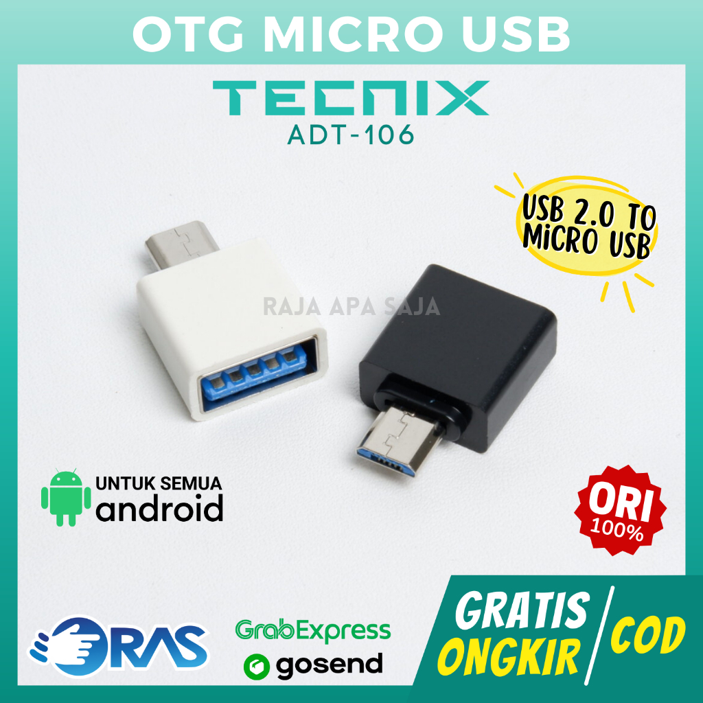 Konektor OTG Micro USB To USB 2.0 Sambungan Adaptor Adapter Connector Flashdisk Ke HP Android Tecnix