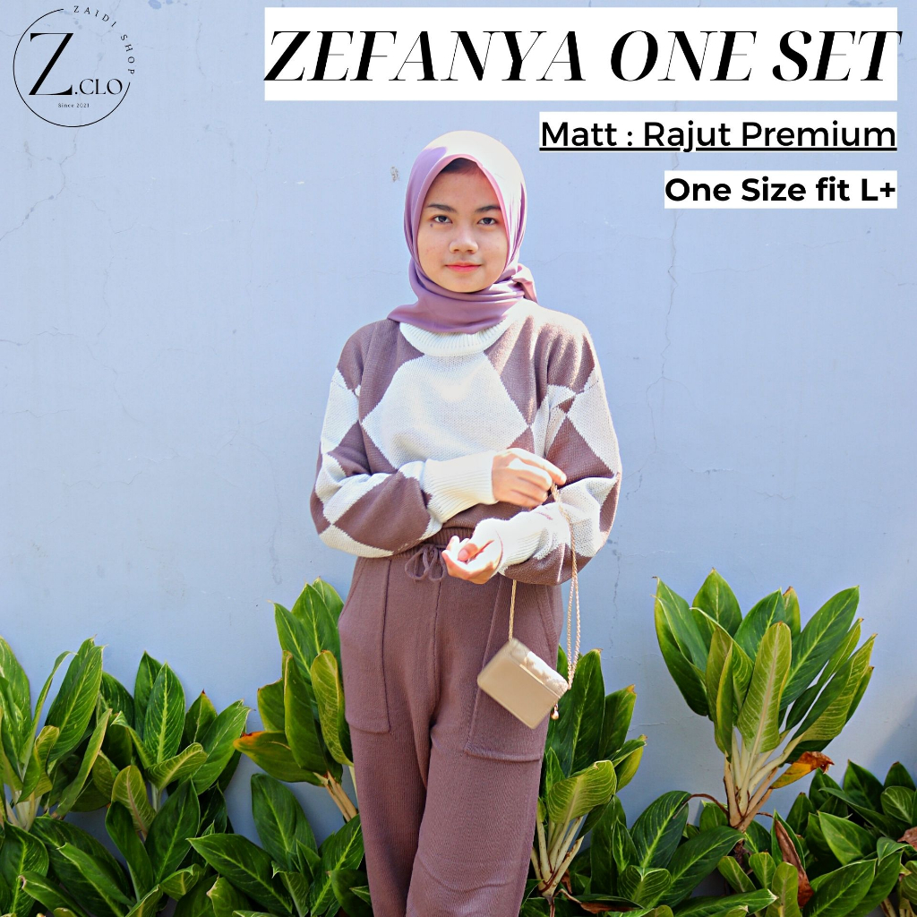 Zefanya Setelan Blouse Dan Celana Jogger Rajut Premium Lembut Tebal Premium Jumbo BB 75kg One Set 2 