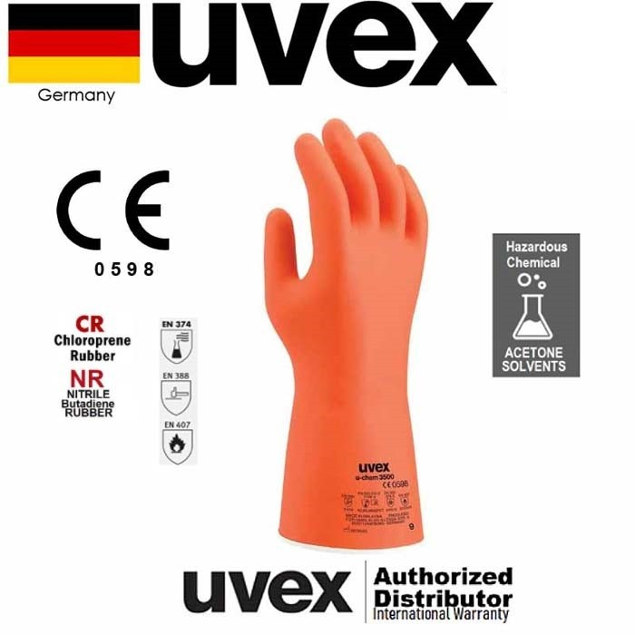 Sarung Tangan Uvex U-CHEM 3500 Chemical Safety Glove 60188 Safety Uvex Gloves U-Chem 3500