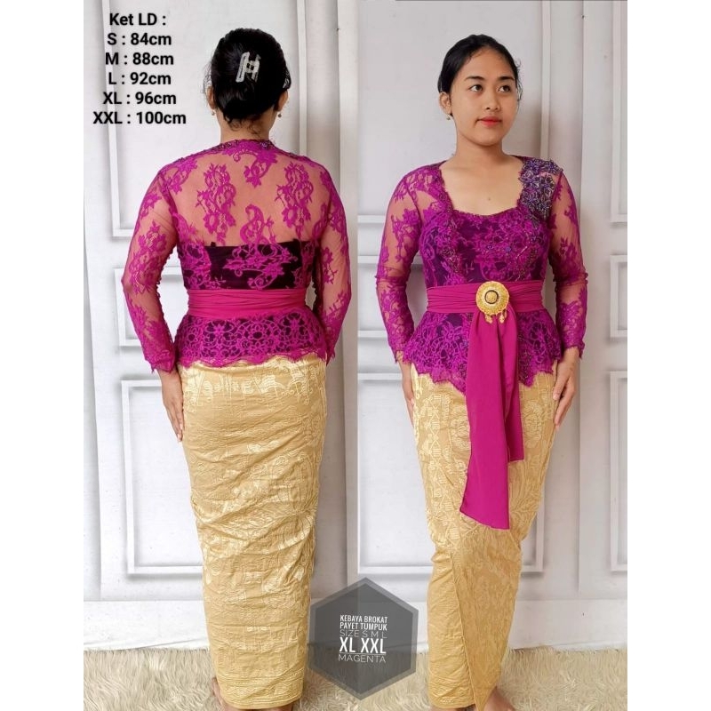 Promo Kebaya Brokat Prancis Payet Tumpuk 2