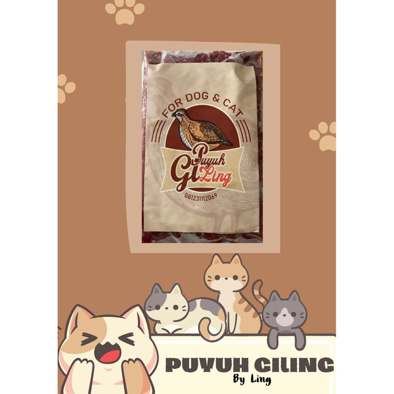 PUYUH GILING UNTUK KUCING DAN ANJING(RAW FOOD)