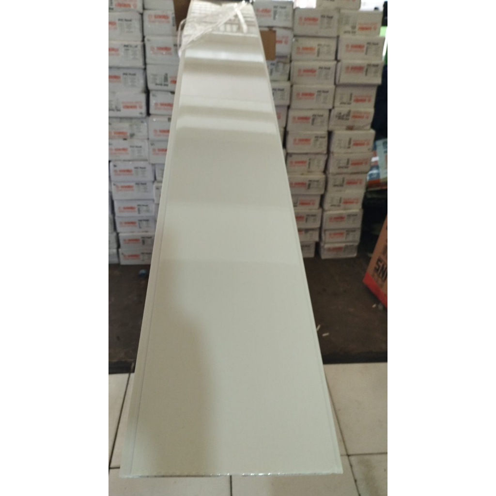 Plafon PVC Putih polos glossy 04 7mm harga Per1Dus (Lokal )