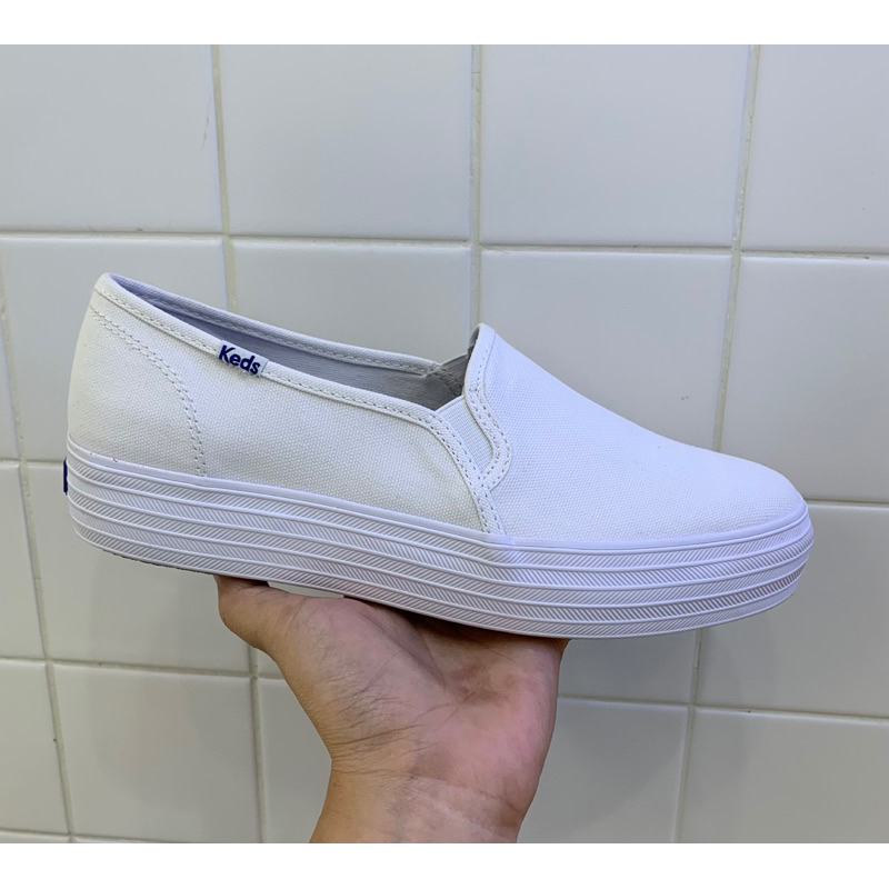 KEDS-TRIPLE DECKER CANVAS WHITE