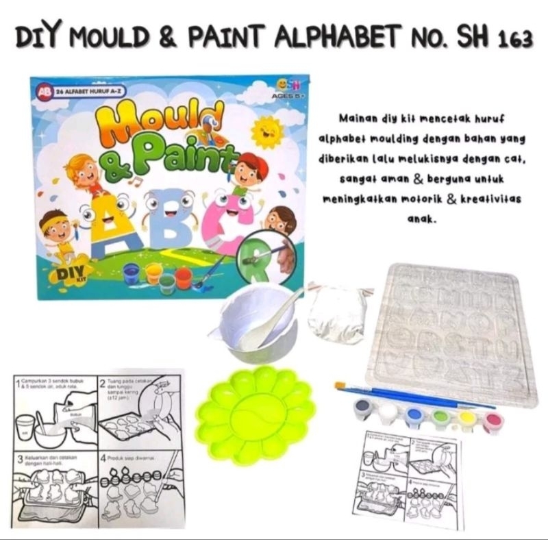 Mainan Edukasi DIY Anak Mould and Paint Alfabet