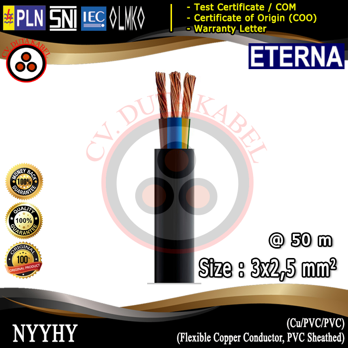 Kabel NYYHY 3x2,5 mm2 ETERNA (50 m) /3x2,5mm2/3 x 2.5 mm2/3x2.5mm