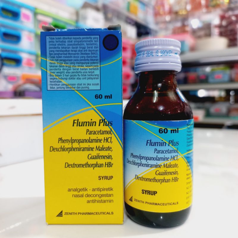 FLUMIN SIRUP / MEREDAKAN FLU DEMAM SAKIT KEPALA HIDUNG TERSUMBAT BERSIN-BERSIN BATUK / NYERI KEPALA 