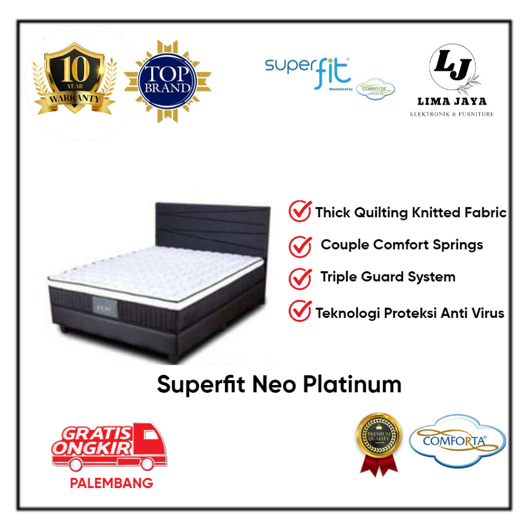 Matras Springbed Superfit Neo Platinum By Comforta Kasur Springbed Superfit Bergaransi Resmi