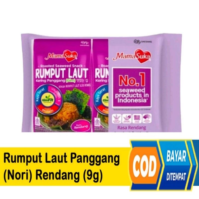 

Mamasuka Rumput Laut Panggang (Nori) Rendang 4.5G 2pcs