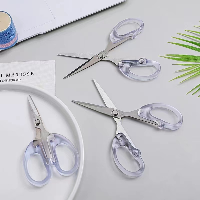 

Gunting Kertas Bening Stainless Steel Scissors Perlengkapan Kantor Sekolah
