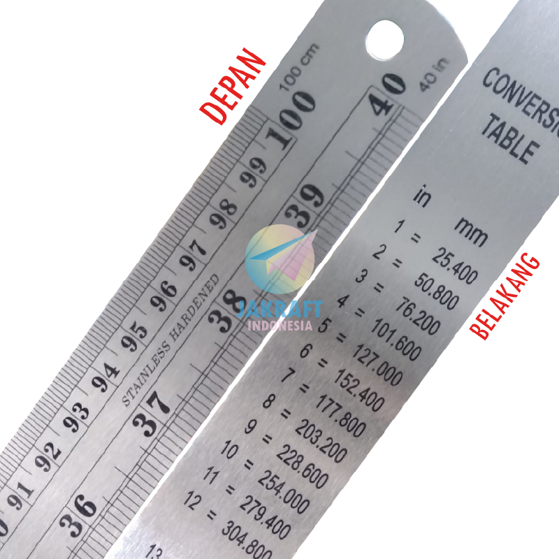 

(1 Pcs) Penggaris Besi Panjang 100 Cm 1 Meter 40" Inch + Label TRIFELO Stainless Steel Ruler