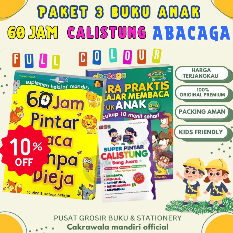 paket 3 buku anak tk hemat 60 jam - abacaga - calistung