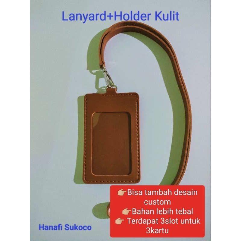 

Tali id card kulit premium BISA CUSTOM LOGO Satuan Card holder kulit