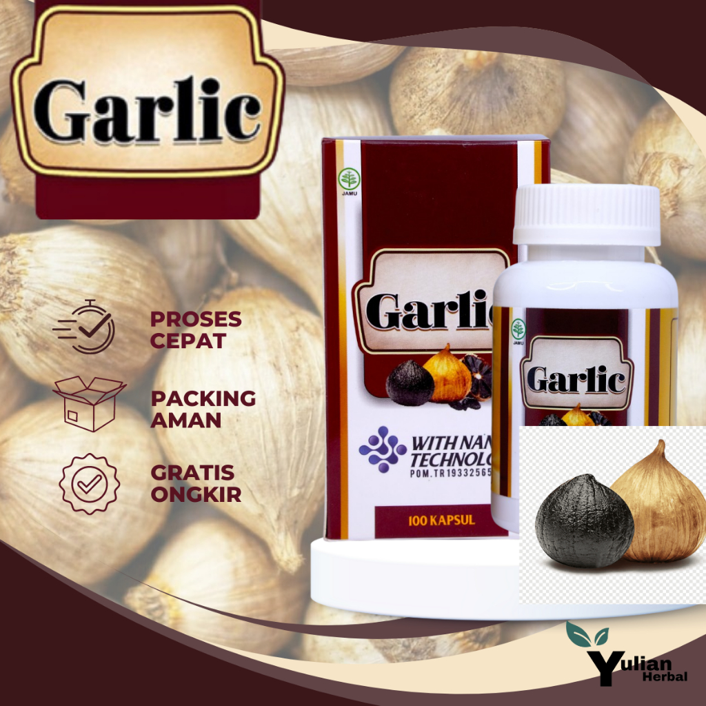 Kapsul Black Garlic Ekstrak Bawang Putih Hitam tunggal, obat diabetes, kolesterol, benjolan - Kapsul