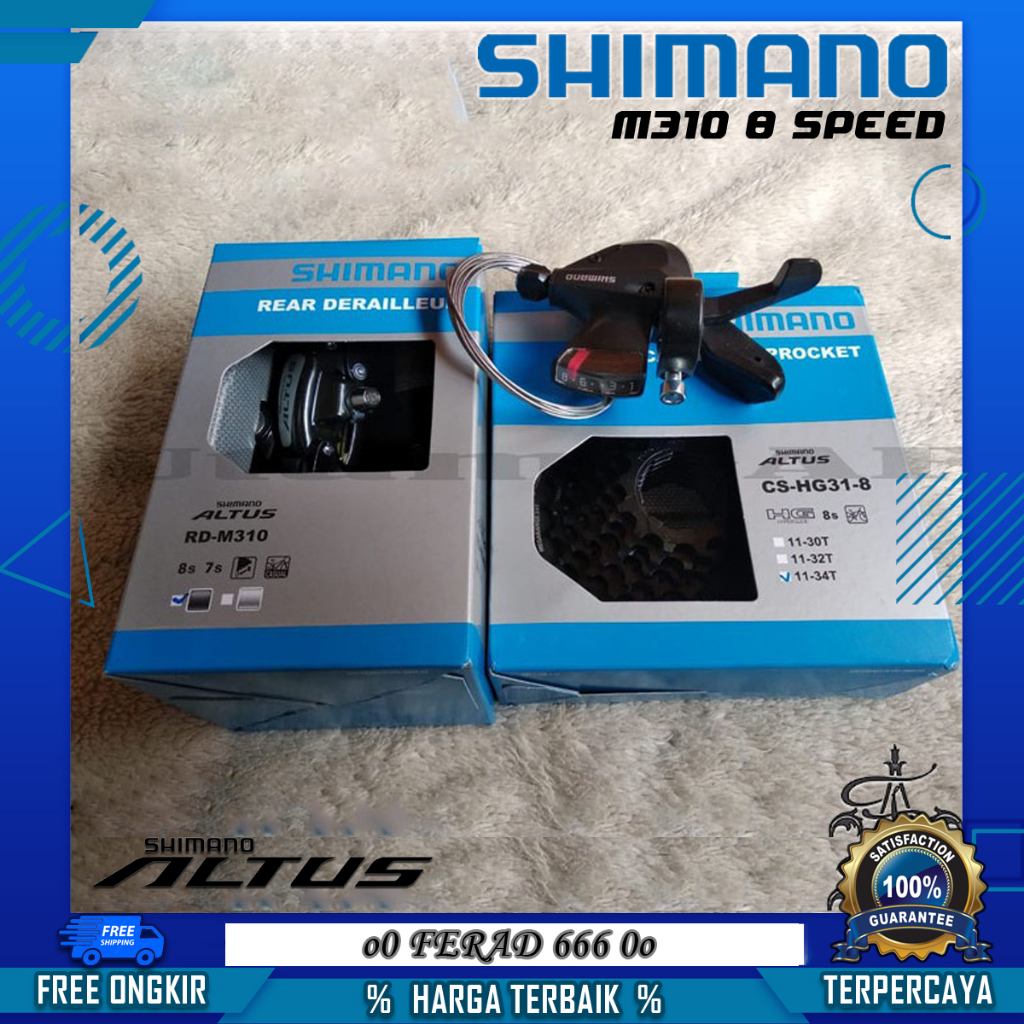 Mini Groupset Shimano Altus M310 8 Speed untuk Sepeda Lipat