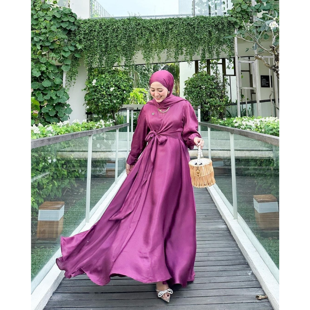 [S M L XL XXL] DELVY DRESS JUMBO BUSUI - Baju Kondangan Wanita Kekinian Korean Style Gamis Wanita Re