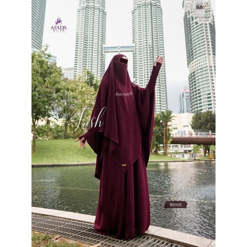 READY Irish Series Gamis Set French Khimar Instan Cadar Tali Crincle Airflow Syari Afada Hijab