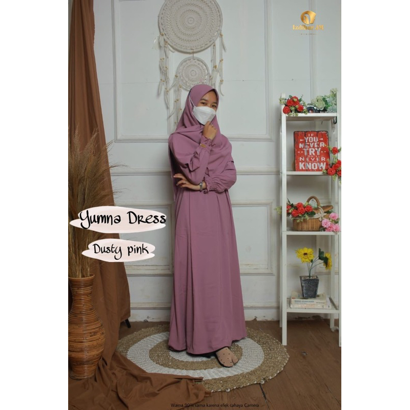 Yumna Dress, Gamis Polos, Gamis Wolfis