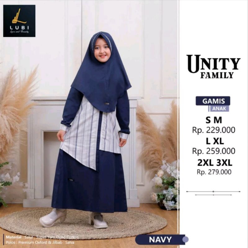 GAMIS ANAK UNITY FAMILY NAVY BY LUBI//GAMIS ANAK LUBI// GAMIS ANAK TERBARU