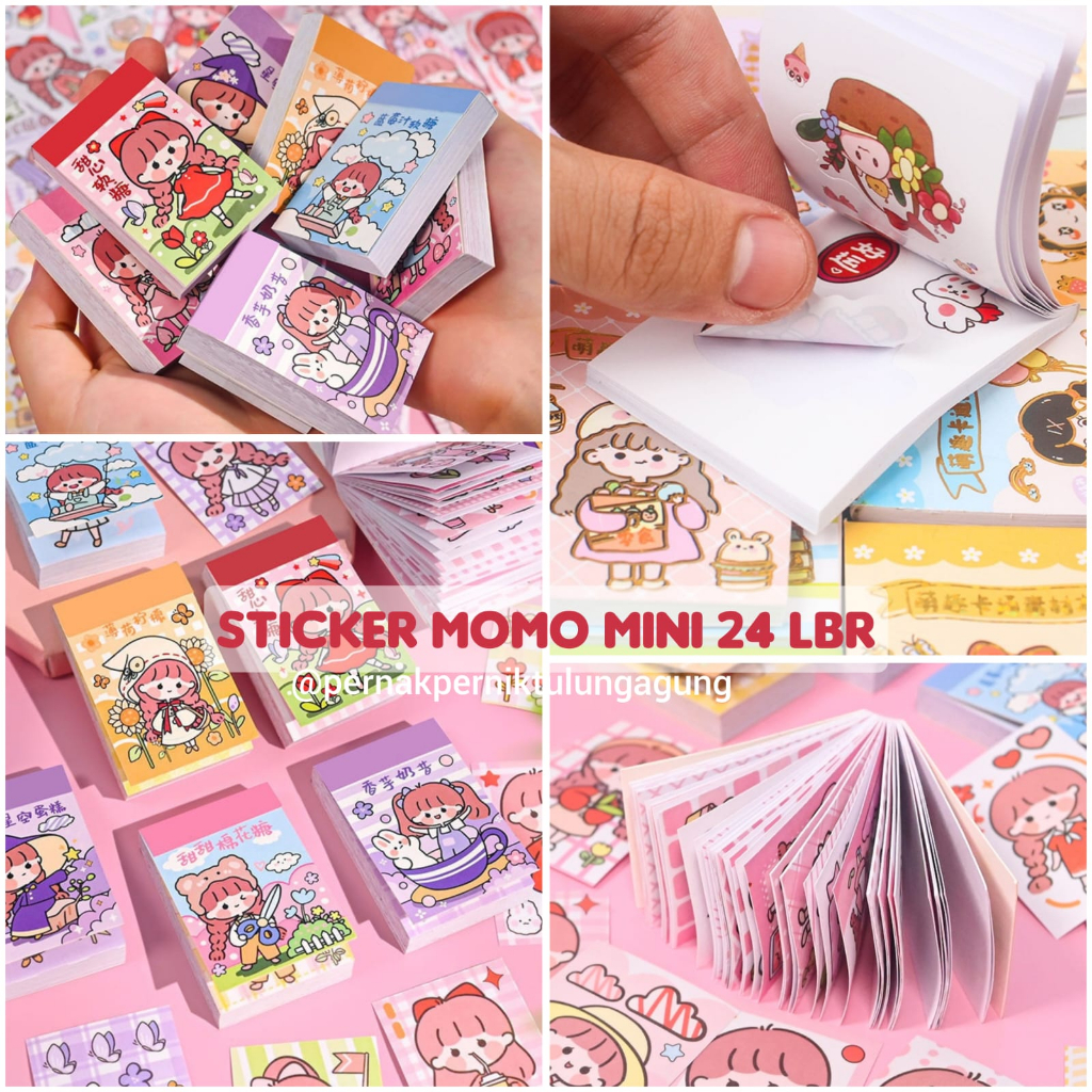 

Sticker Momo Isi 24 Lembar - untuk hiasan dekorasi barang, botol, tumblr, journaling aesthetic, dll.