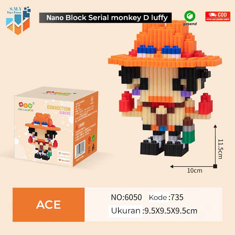 SMY Nano Blocks ONE PIECES Mini Series 3D Model, Mainan Blok Susun, Blok Konstruksi DIY, Dekorasi Hiasan Karakter Animasi, hadiah Kado Anak