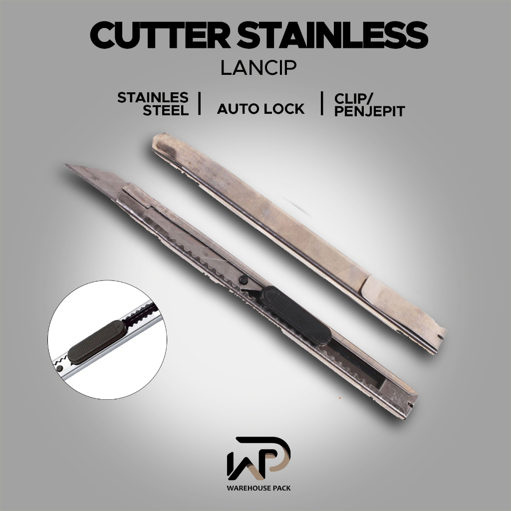 

Cutter Stainless Lancip | Pisau Kecil Pemotong Multifungsi | Pisau Cutter Besi Tajam | Cutter Stainless Praktis